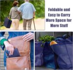 50Pcs Reusable Non Woven Shopping Bags Large Foldable Totes Bag with Handles Grocery Handbag Bulk for Boutiques - Image 2
