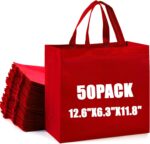 50Pcs Reusable Non Woven Shopping Bags Large Foldable Totes Bag with Handles Grocery Handbag Bulk for Boutiques - Image 10