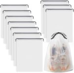 Black Travel Shoe Bags - 10 Pcs Non-Woven Packing Bags with Clear Window | 15.7" x 11.8" Waterproof Dustproof Portable Travel Shoe Storage Bag for Men and Women - Image 14