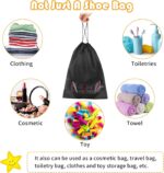 Black Travel Shoe Bags - 10 Pcs Non-Woven Packing Bags with Clear Window | 15.7" x 11.8" Waterproof Dustproof Portable Travel Shoe Storage Bag for Men and Women - Image 6