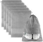 Black Travel Shoe Bags - 10 Pcs Non-Woven Packing Bags with Clear Window | 15.7" x 11.8" Waterproof Dustproof Portable Travel Shoe Storage Bag for Men and Women - Image 13