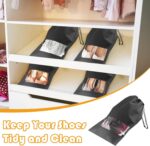 Black Travel Shoe Bags - 10 Pcs Non-Woven Packing Bags with Clear Window | 15.7" x 11.8" Waterproof Dustproof Portable Travel Shoe Storage Bag for Men and Women - Image 4