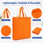 Boao Reusable Non Woven Tote Bags with Handle Bulk, 14 x 10 Inch | Foldable Grocery Tote Bag for Party, Shopping, DIY Painting, Birthday, Baby Shower - Image 5