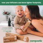 Compostic Compostable XL Sandwich Bags, 60 Ct Starter, Zip-Seal | Zip-Seal, Freezer & Microwave Safe, Home Compostable, BPA & GMO Free, DIN CERTCO Certified - Image 4