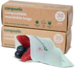 Compostic Compostable XL Sandwich Bags, 60 Ct Starter, Zip-Seal | Zip-Seal, Freezer & Microwave Safe, Home Compostable, BPA & GMO Free, DIN CERTCO Certified - Image 21
