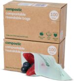 Compostic Compostable XL Sandwich Bags, 60 Ct Starter, Zip-Seal | Zip-Seal, Freezer & Microwave Safe, Home Compostable, BPA & GMO Free, DIN CERTCO Certified - Image 20