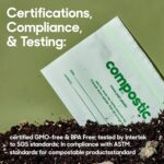 Compostic Compostable XL Sandwich Bags, 60 Ct Starter, Zip-Seal | Zip-Seal, Freezer & Microwave Safe, Home Compostable, BPA & GMO Free, DIN CERTCO Certified - Image 6