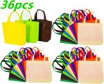 DZTIAN 36 Pack 13" 12 Colors Multi-Color Reusable Tote Gift One Side Blank Non-woven Colored Treat, Fabric Tote, Commodity snack bag - Image 7