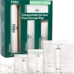 FEBU Compostable Food Storage Bags Variety Pack, 260 Count | Compostable & Biodegradable, PFAS & BPA Free, Drawer Organizer Box, 90 Snack, 90 Sandwich, 50 Quart, 30 Gallon