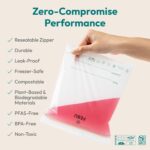 FEBU Compostable Food Storage Bags Variety Pack, 260 Count | Compostable & Biodegradable, PFAS & BPA Free, Drawer Organizer Box, 90 Snack, 90 Sandwich, 50 Quart, 30 Gallon - Image 3