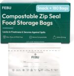 FEBU Compostable Food Storage Bags Variety Pack, 260 Count | Compostable & Biodegradable, PFAS & BPA Free, Drawer Organizer Box, 90 Snack, 90 Sandwich, 50 Quart, 30 Gallon - Image 9