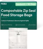 FEBU Compostable Food Storage Bags Variety Pack, 260 Count | Compostable & Biodegradable, PFAS & BPA Free, Drawer Organizer Box, 90 Snack, 90 Sandwich, 50 Quart, 30 Gallon - Image 11