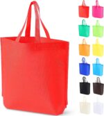 FF Uture 24 Pack Non Woven Tote Bags - Beige Reusable Shopping Bags Bulk for Grocery, DIY Craft & Party Favors (14.78x12.5x4 Inches) - Image 11