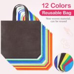 FF Uture 24 Pack Non Woven Tote Bags - Beige Reusable Shopping Bags Bulk for Grocery, DIY Craft & Party Favors (14.78x12.5x4 Inches) - Image 5