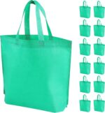 FF Uture 24 Pack Non Woven Tote Bags - Beige Reusable Shopping Bags Bulk for Grocery, DIY Craft & Party Favors (14.78x12.5x4 Inches) - Image 8