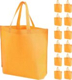 FF Uture 24 Pack Non Woven Tote Bags - Beige Reusable Shopping Bags Bulk for Grocery, DIY Craft & Party Favors (14.78x12.5x4 Inches) - Image 10