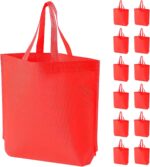 FF Uture 24 Pack Non Woven Tote Bags - Beige Reusable Shopping Bags Bulk for Grocery, DIY Craft & Party Favors (14.78x12.5x4 Inches) - Image 14