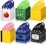 GliCraft 40 Pcs Back to School Bags Teacher Gift Bags | Reusable Non-woven Goodie Bag with Handles Notebook Composition Bag for Retirement Wrapping Supplies 7.87 x 7.87 x 3.54 In