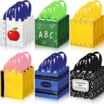 GliCraft 40 Pcs Back to School Bags Teacher Gift Bags | Reusable Non-woven Goodie Bag with Handles Notebook Composition Bag for Retirement Wrapping Supplies 7.87 x 7.87 x 3.54 In