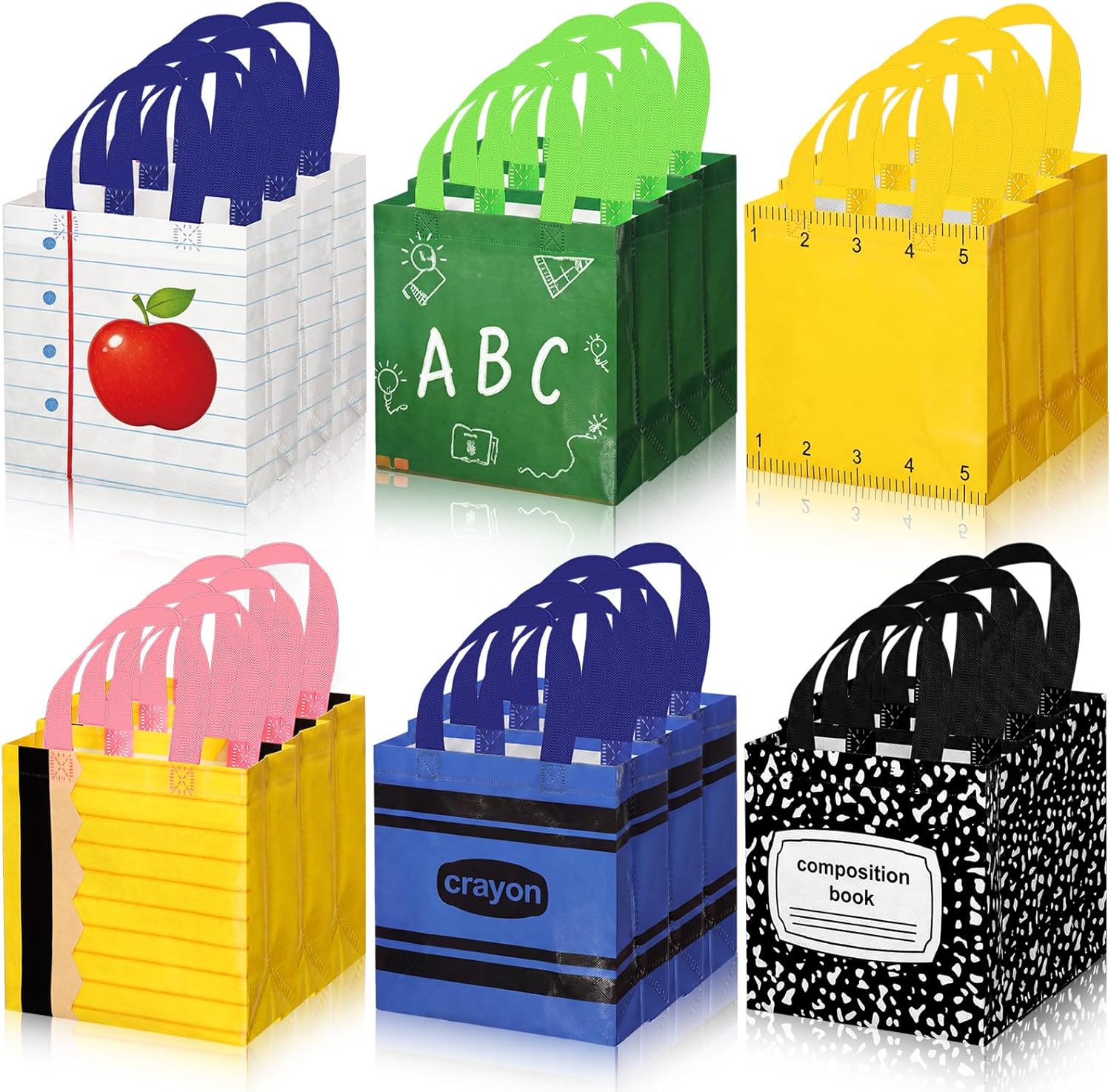 GliCraft 40 Pcs Back to School Bags Teacher Gift Bags | Reusable Non-woven Goodie Bag with Handles Notebook Composition Bag for Retirement Wrapping Supplies 7.87 x 7.87 x 3.54 In GliCraft 40 Pcs Back to School Bags Teacher Gift Bags | Reusable Non-woven Goodie Bag with Handles Notebook Composition Bag for Retirement Wrapping Supplies 7.87 x 7.87 x 3.54 In - Image 1