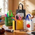 GliCraft 40 Pcs Back to School Bags Teacher Gift Bags | Reusable Non-woven Goodie Bag with Handles Notebook Composition Bag for Retirement Wrapping Supplies 7.87 x 7.87 x 3.54 In - Image 4
