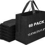 Havenwillow Reusable Grocery Bags 12.6 * 6.3 * 11.8 in - Non Woven Totes Bag with Reinforced Handles, Shopping Bags Bulk