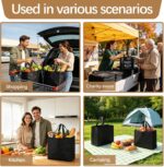 Havenwillow Reusable Grocery Bags 12.6 * 6.3 * 11.8 in - Non Woven Totes Bag with Reinforced Handles, Shopping Bags Bulk - Image 7