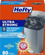 Hefty Ultra Strong 13 Gal Kitchen Trash Bags, Black, Unscented, 40ct | 13G Tall Trash Bags with Drawstrings for Kitchen, Resists Leaks, Punctures, Rips, Continuous Odor Control - Image 10