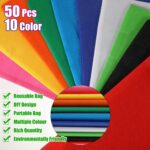 Jexine 50 Pack Non Woven Bags with Handles 13 x 15 Inch Reusable Tote Bulk Grocery Gift Bags for Shopping Birthday Party (Bright Color) - Image 4