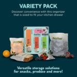 Matter Compostable Resealable Bags, Snack, Sandwich, Quart, Gallon 230 Ct | Resealable Variety Pack of Kitchen Bags, BPA-Free, Made From Plants, Freezer Safe, 80 Snack, 80 Sandwich, 50 Quart, 230 Count - Image 2