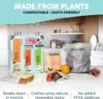 Matter Compostable Resealable Bags, Snack, Sandwich, Quart, Gallon 230 Ct | Resealable Variety Pack of Kitchen Bags, BPA-Free, Made From Plants, Freezer Safe, 80 Snack, 80 Sandwich, 50 Quart, 230 Count - Image 4