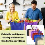 MOLOVA 1 Pack Large Foldable Shopping Bag, 16" W x 13" H x 10" D, Reusable Grocery Bag, Used for Shopping - Image 5