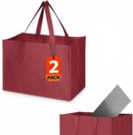 MOLOVA 1 Pack Large Foldable Shopping Bag, 16" W x 13" H x 10" D, Reusable Grocery Bag, Used for Shopping - Image 6