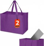 MOLOVA 1 Pack Large Foldable Shopping Bag, 16" W x 13" H x 10" D, Reusable Grocery Bag, Used for Shopping - Image 8