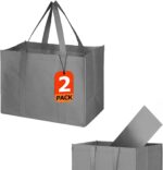 MOLOVA 1 Pack Large Foldable Shopping Bag, 16" W x 13" H x 10" D, Reusable Grocery Bag, Used for Shopping - Image 14