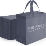 Reginary 100 PCS Non Woven Tote Bags Bulk,Green | Reusable Shopping Bags with Handles, Stores, Groceries Markets, Events Gift, Party Supplies - Image 25