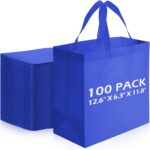 Reginary 100 PCS Non Woven Tote Bags Bulk,Green | Reusable Shopping Bags with Handles, Stores, Groceries Markets, Events Gift, Party Supplies - Image 14