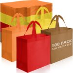 Reginary 100 PCS Non Woven Tote Bags Bulk,Green | Reusable Shopping Bags with Handles, Stores, Groceries Markets, Events Gift, Party Supplies - Image 12