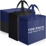 Reginary 100 PCS Non Woven Tote Bags Bulk,Green | Reusable Shopping Bags with Handles, Stores, Groceries Markets, Events Gift, Party Supplies - Image 13