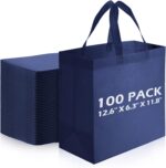 Reginary 100 PCS Non Woven Tote Bags Bulk,Green | Reusable Shopping Bags with Handles, Stores, Groceries Markets, Events Gift, Party Supplies - Image 24