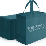 Reginary 100 PCS Non Woven Tote Bags Bulk,Green | Reusable Shopping Bags with Handles, Stores, Groceries Markets, Events Gift, Party Supplies - Image 19