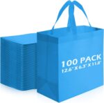 Reginary 100 PCS Non Woven Tote Bags Bulk,Navy Blue | Reusable Shopping Bags with Handles, Stores, Groceries Markets, Events Gift, Party Supplies - Image 20