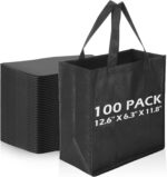 Reginary 100 PCS Non Woven Tote Bags Bulk,Navy Blue | Reusable Shopping Bags with Handles, Stores, Groceries Markets, Events Gift, Party Supplies - Image 16