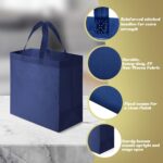 Reginary 100 PCS Non Woven Tote Bags Bulk,Navy Blue | Reusable Shopping Bags with Handles, Stores, Groceries Markets, Events Gift, Party Supplies - Image 3