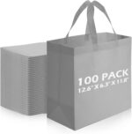 Reginary 100 PCS Non Woven Tote Bags Bulk,Navy Blue | Reusable Shopping Bags with Handles, Stores, Groceries Markets, Events Gift, Party Supplies - Image 7