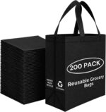 Simply Cool 50 Pack Reusable Grocery Bags, Large Tote Bags Bulk, Cream | 14.5"x14"x6.6" Heavy Duty Non-woven Custom Shopping Bags with Handles, Foldable, Washable for Groceries and Commercial use - Image 7