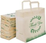 Simply Cool 50 Pack Reusable Grocery Bags, Large Tote Bags Bulk, Cream | 14.5"x14"x6.6" Heavy Duty Non-woven Custom Shopping Bags with Handles, Foldable, Washable for Groceries and Commercial use - Image 16