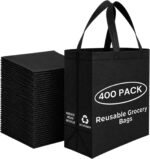 Simply Cool 50 Pack Reusable Grocery Bags, Large Tote Bags Bulk, Cream | 14.5"x14"x6.6" Heavy Duty Non-woven Custom Shopping Bags with Handles, Foldable, Washable for Groceries and Commercial use - Image 12