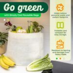 Simply Cool 50 Pack Reusable Grocery Bags, Large Tote Bags Bulk, Cream | 14.5"x14"x6.6" Heavy Duty Non-woven Custom Shopping Bags with Handles, Foldable, Washable for Groceries and Commercial use - Image 6