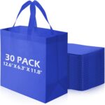 Vincreem 30 Pcs Reusable Tote Bag Bulk Non Woven Grocery Bag with Handle Blank Foldable Shopping for Groceries Shop Retail - Image 7